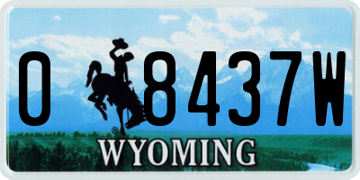 WY license plate 08437W