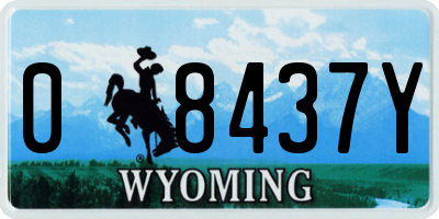 WY license plate 08437Y