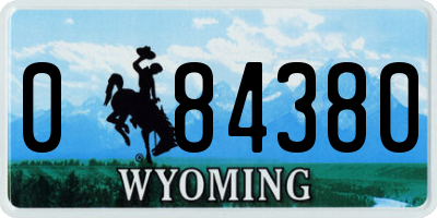 WY license plate 084380