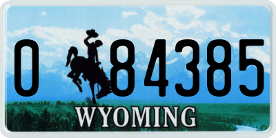 WY license plate 084385