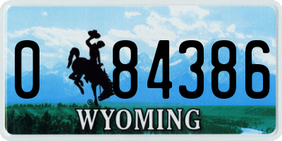 WY license plate 084386