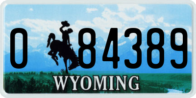 WY license plate 084389