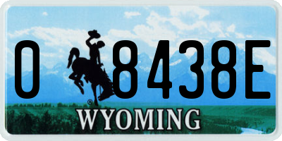 WY license plate 08438E
