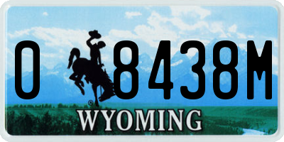 WY license plate 08438M