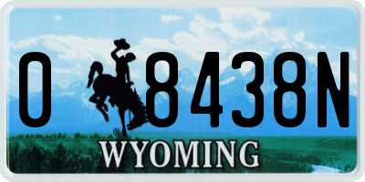 WY license plate 08438N