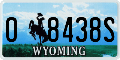 WY license plate 08438S