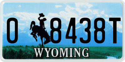 WY license plate 08438T