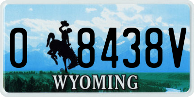 WY license plate 08438V