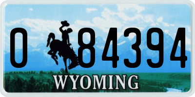 WY license plate 084394