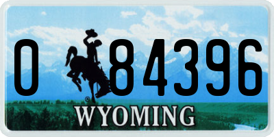 WY license plate 084396