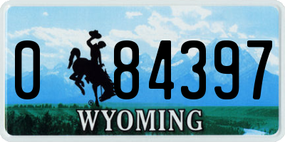 WY license plate 084397