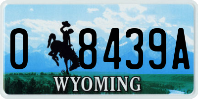 WY license plate 08439A