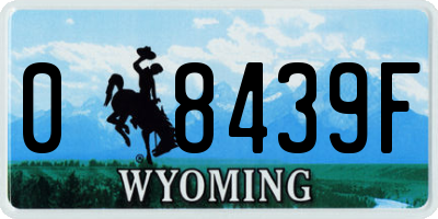 WY license plate 08439F