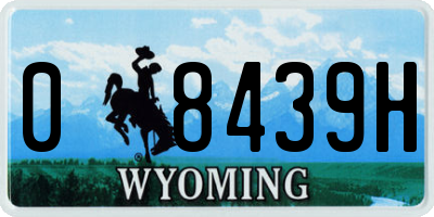 WY license plate 08439H
