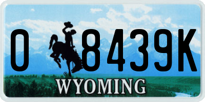 WY license plate 08439K