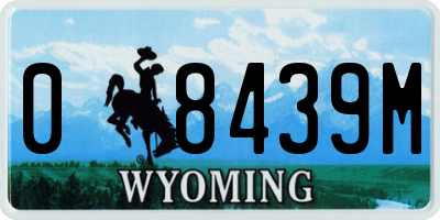 WY license plate 08439M