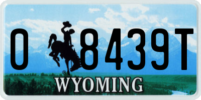 WY license plate 08439T