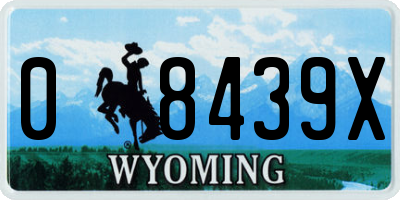 WY license plate 08439X