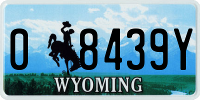 WY license plate 08439Y