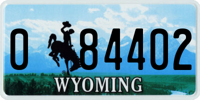 WY license plate 084402