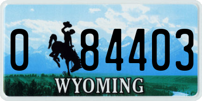 WY license plate 084403