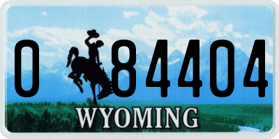 WY license plate 084404