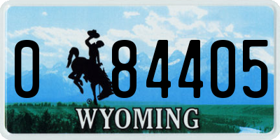 WY license plate 084405