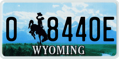 WY license plate 08440E