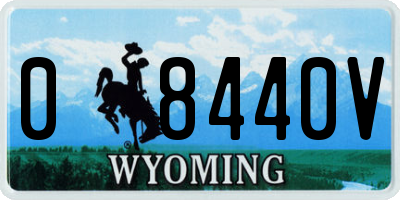 WY license plate 08440V