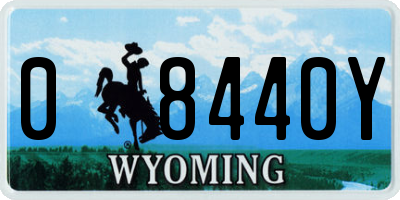 WY license plate 08440Y