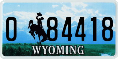 WY license plate 084418