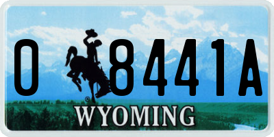 WY license plate 08441A