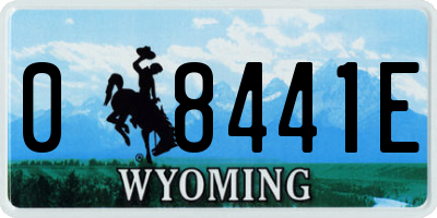 WY license plate 08441E