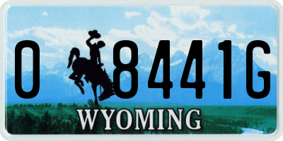 WY license plate 08441G