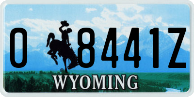 WY license plate 08441Z
