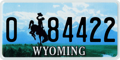 WY license plate 084422