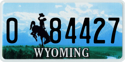 WY license plate 084427