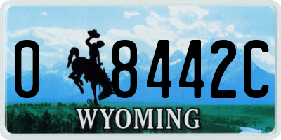 WY license plate 08442C