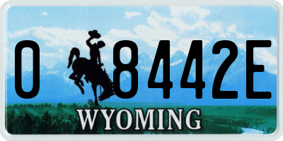 WY license plate 08442E