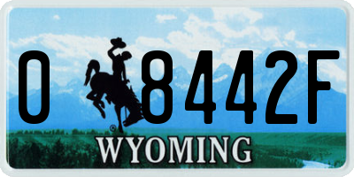 WY license plate 08442F