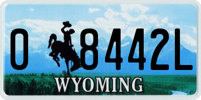 WY license plate 08442L
