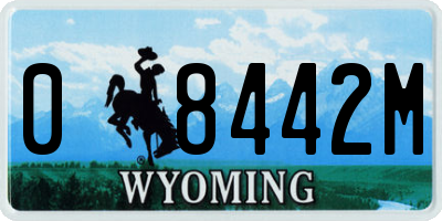 WY license plate 08442M