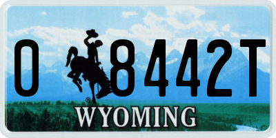 WY license plate 08442T