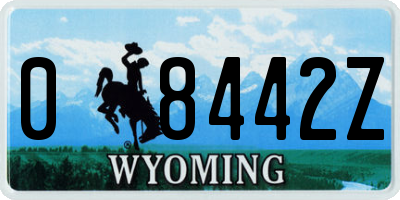 WY license plate 08442Z