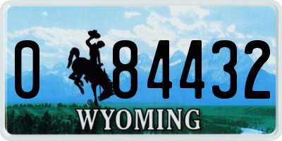 WY license plate 084432