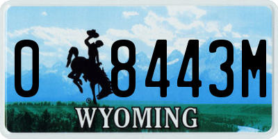 WY license plate 08443M