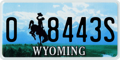 WY license plate 08443S