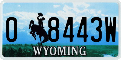 WY license plate 08443W