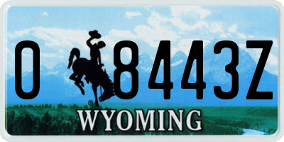 WY license plate 08443Z