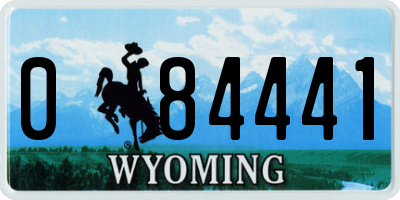 WY license plate 084441